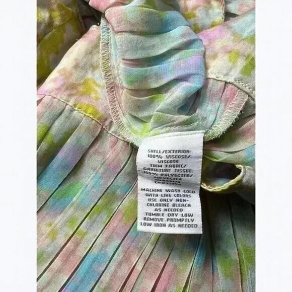 Kimchi Blue Watercolor Pastel Pleated Mini Dress – Size M – Dreamy Cottagecore - Picture 10 of 13